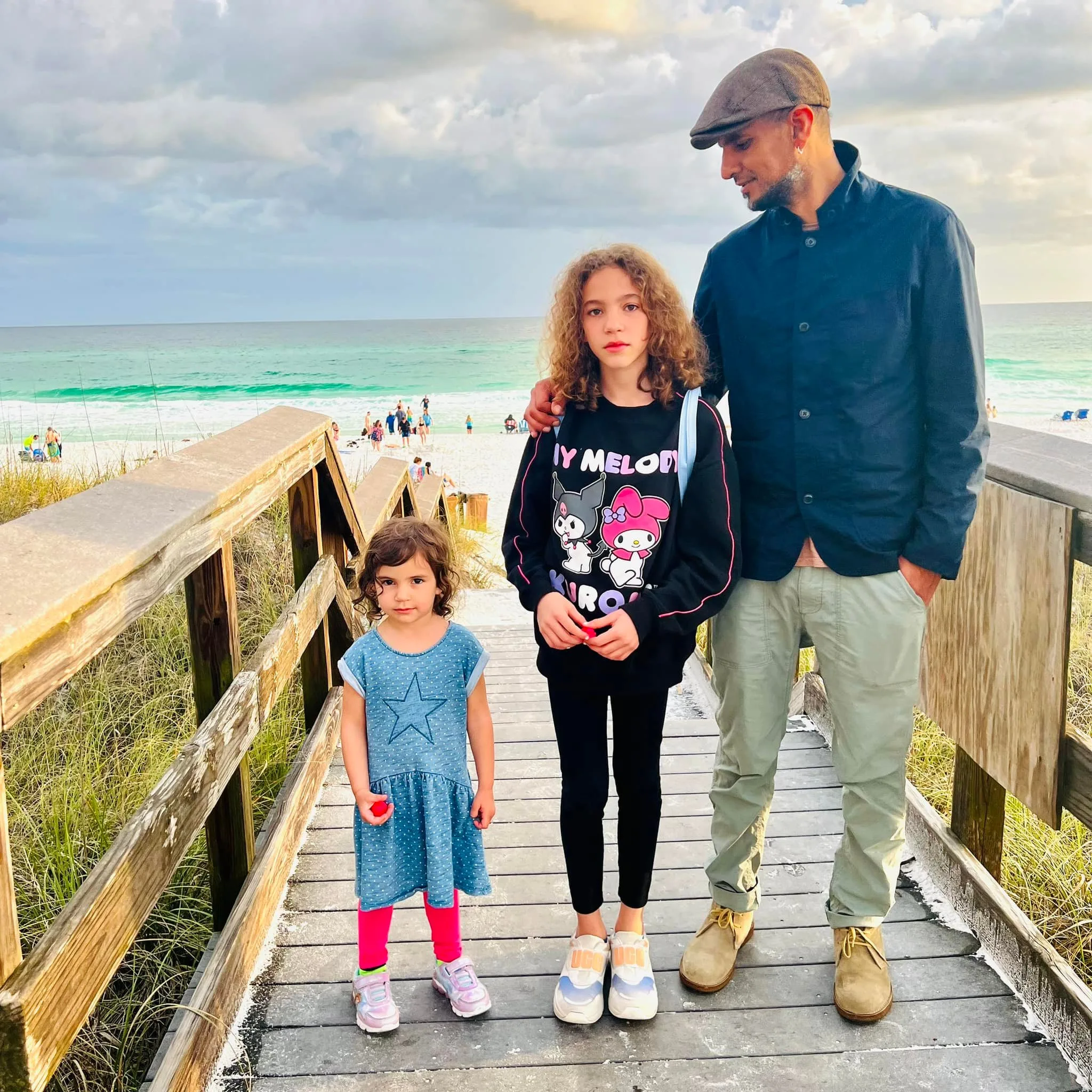 Clotaire with his girls in Florida