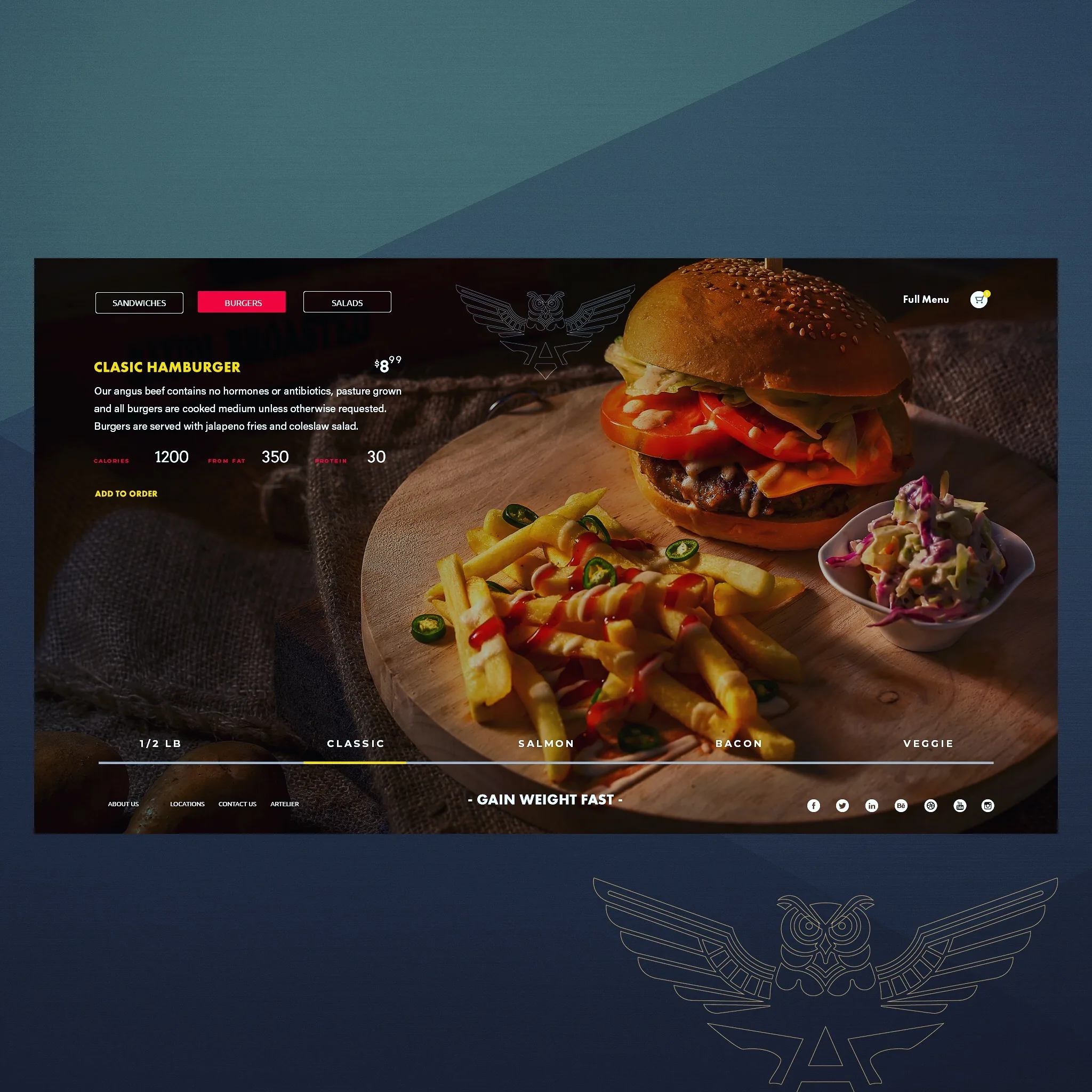 UX design — information architecture for a restaurant website